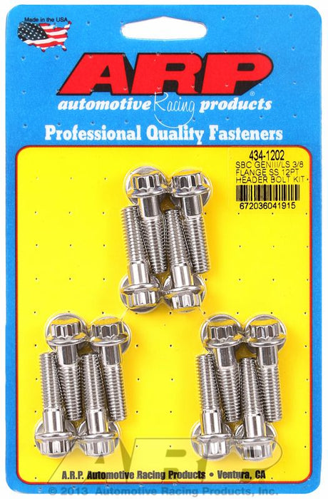 Exhaust Header Bolt Kit, 12-Point S/S AR434-1202