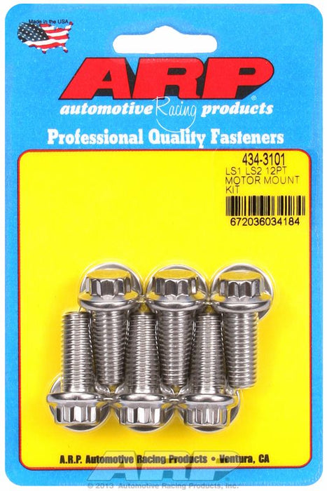 Motor Mount Bolt Kit, 12-Point Head S/S AR434-3101