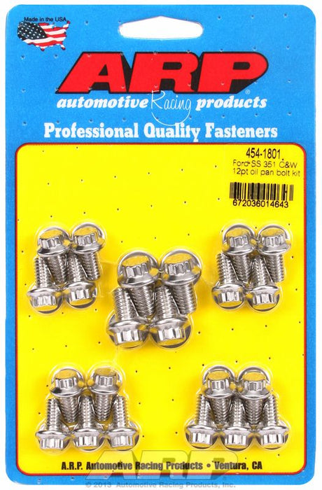 Oil Pan Bolt Kit, 12-Point S/S AR454-1801