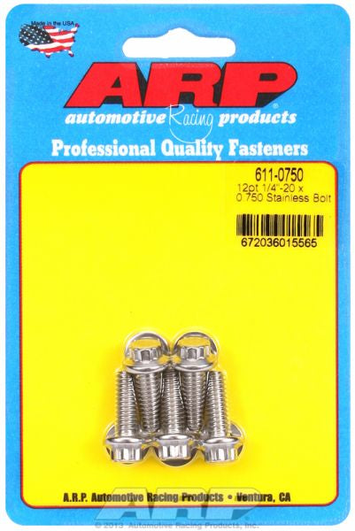 5-Pack Bolt Kit, 12-Point Head S/S AR611-0750