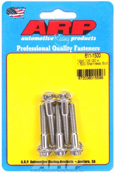 5-Pack Bolt Kit, 12-Point Head S/S AR611-1500