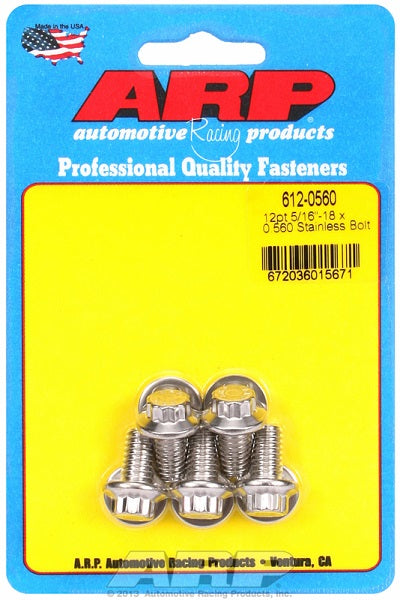 5-Pack Bolt Kit, 12-Point Head S/S AR612-0560