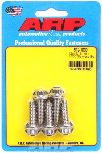 5-Pack Bolt Kit, 12-Point Head S/S AR612-1000