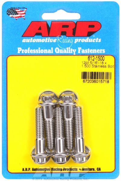 5-Pack Bolt Kit, 12-Point Head S/S AR612-1500