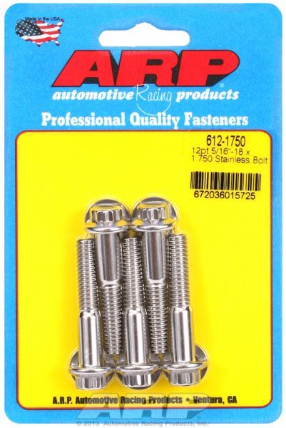 5-Pack Bolt Kit, 12-Point Head S/S AR612-1750