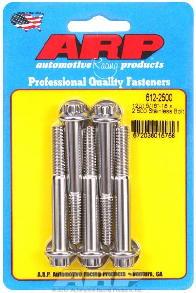 5-Pack Bolt Kit, 12-Point Head S/S AR612-2500