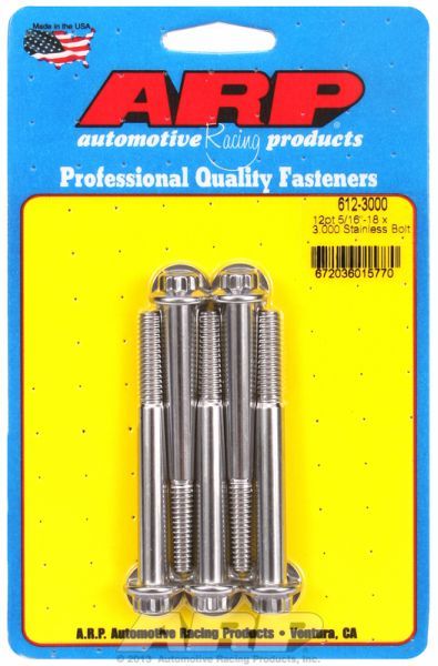 5-Pack Bolt Kit, 12-Point Head S/S AR612-3000