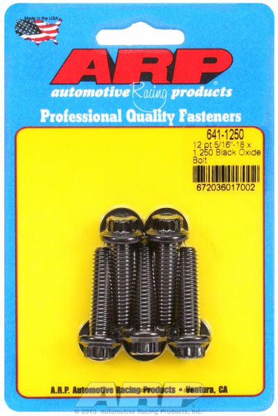 5-Pack Bolt Kit, 12-Point Head Black Oxide AR641-1250