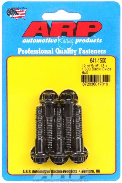 5-Pack Bolt Kit, 12-Point Head Black Oxide AR641-1500