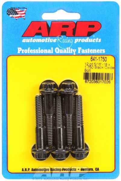 5-Pack Bolt Kit, 12-Point Head Black Oxide AR641-1750