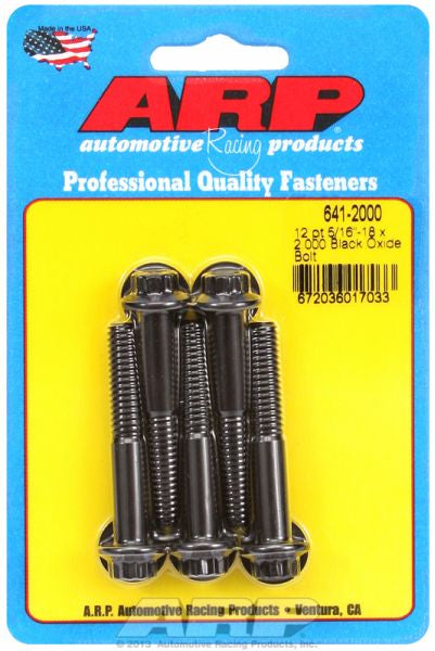 5-Pack Bolt Kit, 12-Point Head Black Oxide AR641-2000