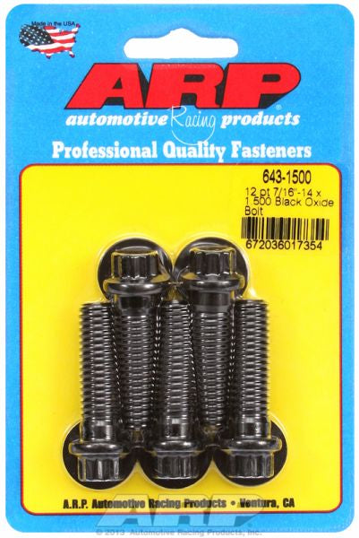 5-Pack Bolt Kit, 12-Point Head Black Oxide AR643-1500