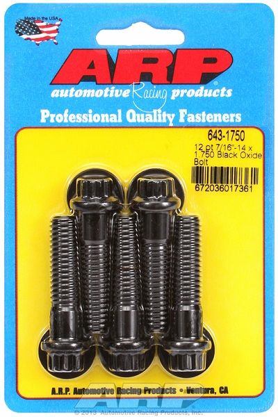 5-Pack Bolt Kit, 12-Point Head Black Oxide AR643-1750