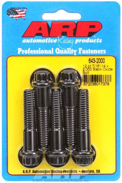 5-Pack Bolt Kit, 12-Point Head Black Oxide AR643-2000