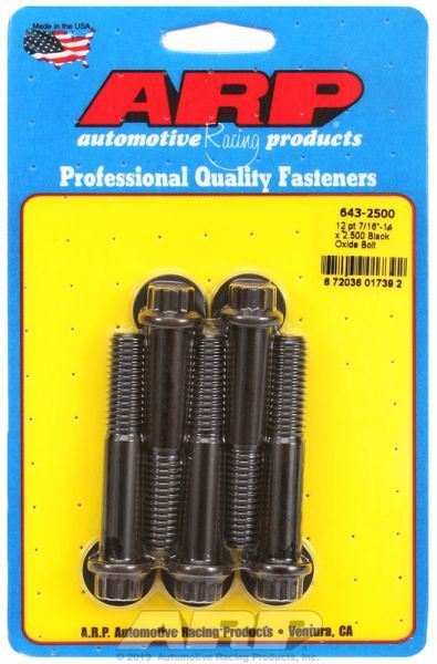 5-Pack Bolt Kit, 12-Point Head Black Oxide AR643-2500