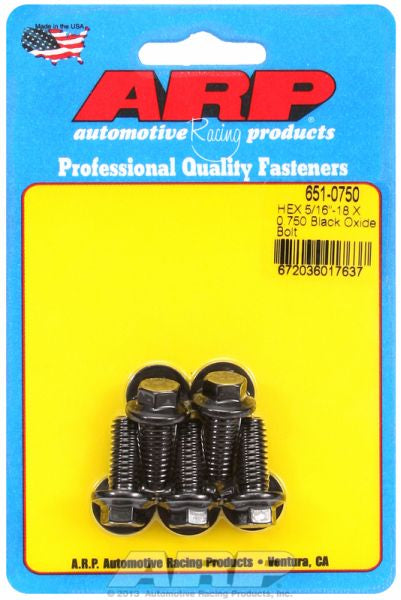 5-Pack Bolt Kit, Hex Head Black Oxide AR651-0750