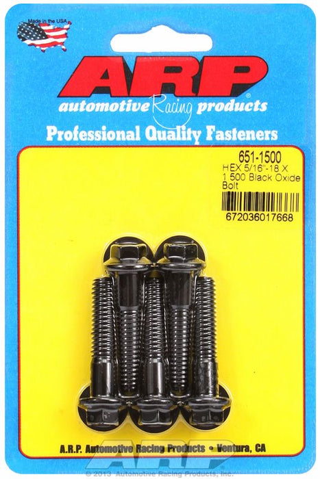 5-Pack Bolt Kit, Hex Head Black Oxide AR651-1500