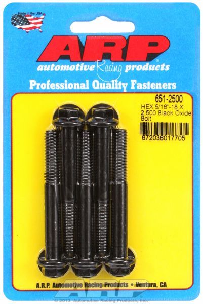 5-Pack Bolt Kit, Hex Head Black Oxide AR651-2500