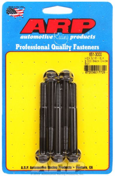 5-Pack Bolt Kit, Hex Head Black Oxide AR651-3000