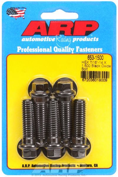 5-Pack Bolt Kit, Hex Head Black Oxide AR653-1500