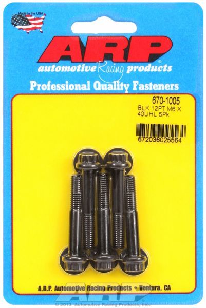 5-Pack Bolt Kit, 12-Point Head Black Oxide AR670-1005