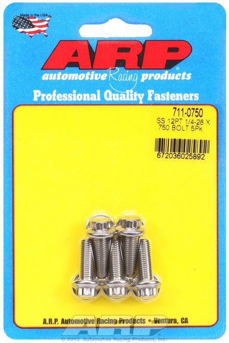 5-Pack Bolt Kit, 12-Point Head S/S AR711-0750