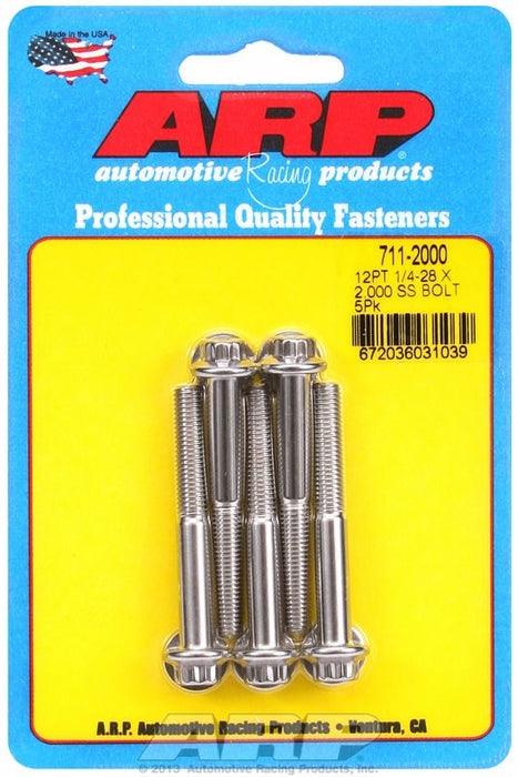 5-Pack Bolt Kit, 12-Point Head S/S AR711-2000