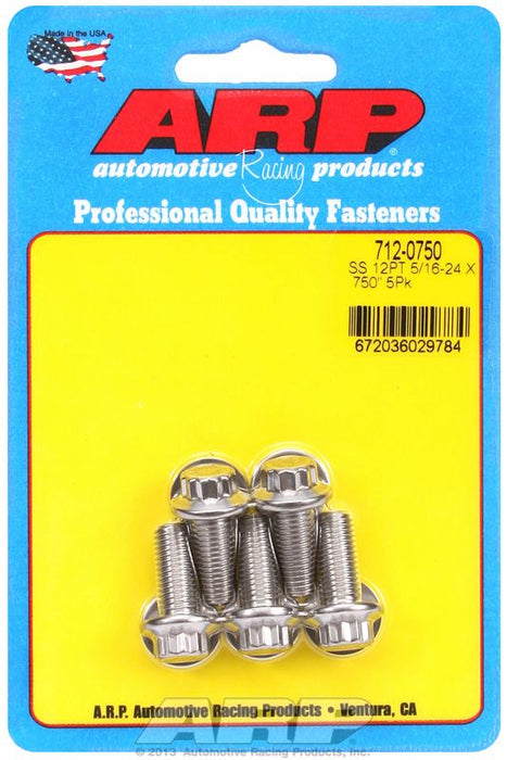 5-Pack Bolt Kit, 12-Point Head S/S AR712-0750