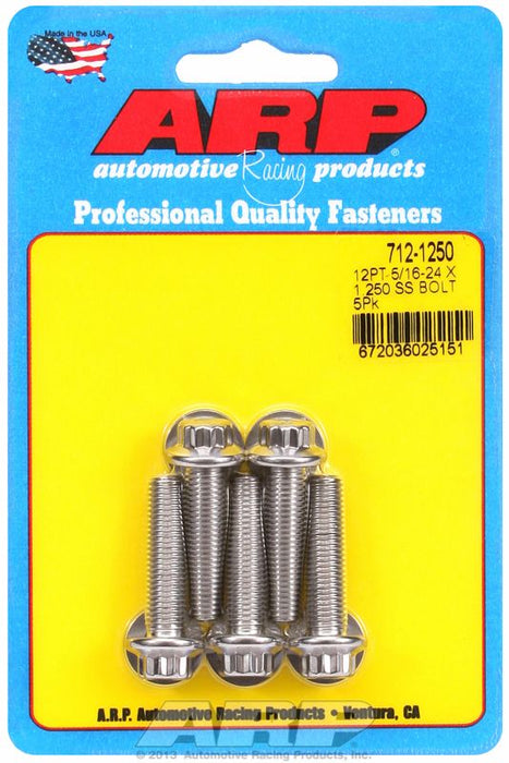 5-Pack Bolt Kit, 12-Point Head S/S AR712-1250