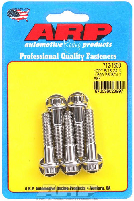 5-Pack Bolt Kit, 12-Point Head S/S AR712-1500