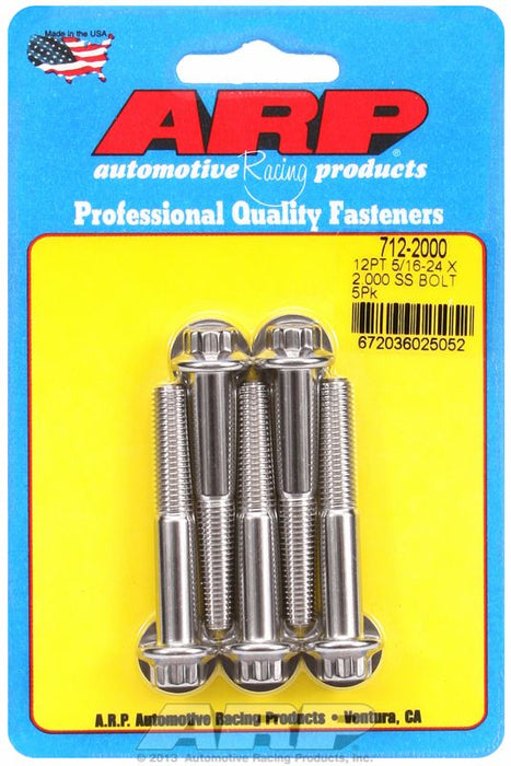 5-Pack Bolt Kit, 12-Point Head S/S AR712-2000