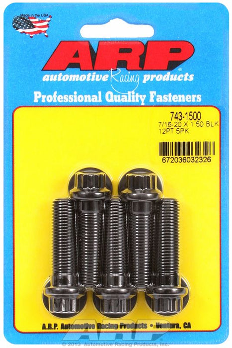 5-Pack Bolt Kit, 12-Point Head Black Oxide AR743-1500