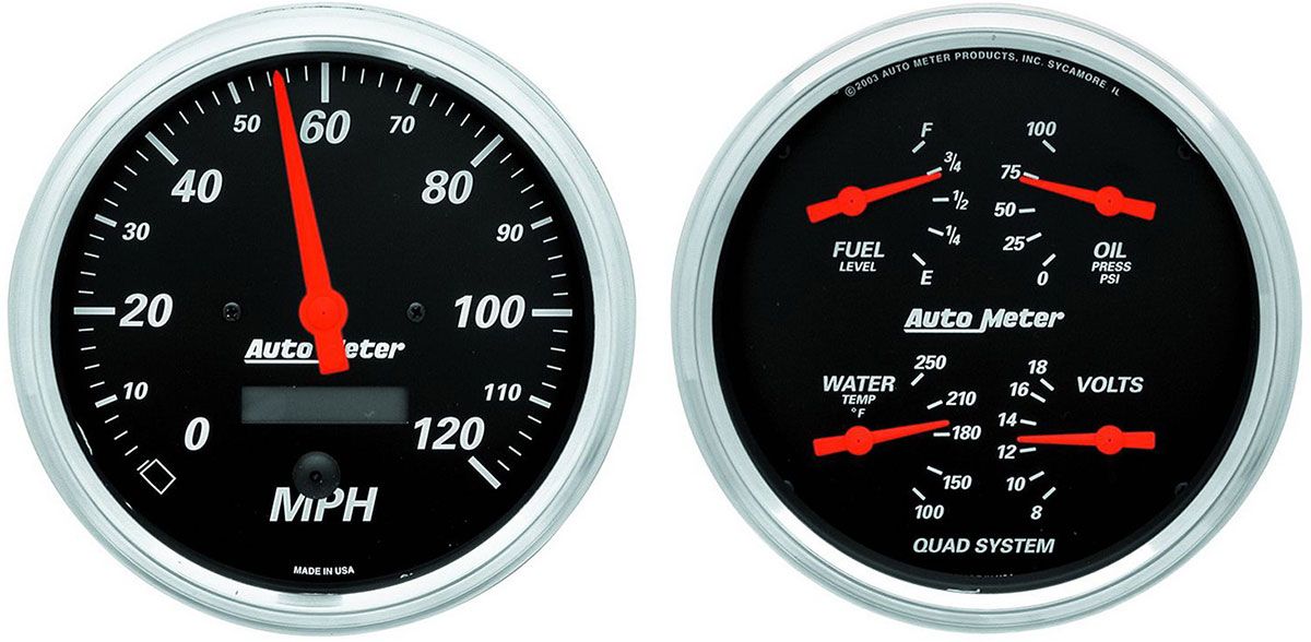 Designer Black Series Quad Gauge/Speedometer Kit AU1403