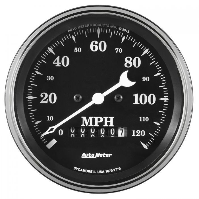 Old Tyme 3-3/8" Black 120mph Electronic Speedo AU1779