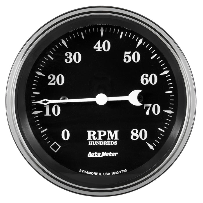 Old Tyme Black Series 3-3/8" In Dash 8,000 RPM Tachometer AU1790