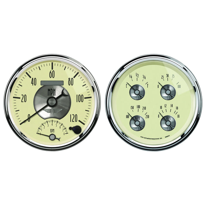 Prestige Antique Ivory Series 5" Quad Speedo & Tacho Gauge Kit AU2004