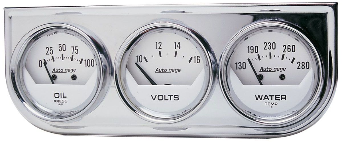 Auto gage Three-Gauge Chrome Console AU2325