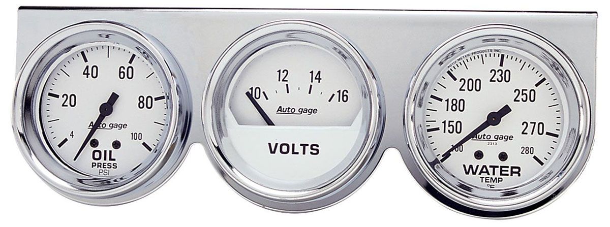 Auto gage Three-Gauge Chrome Console AU2329