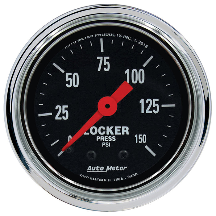 Traditional Chrome Series 2-1/16" Mechanical Air Locker Pressure Gauge AU2430