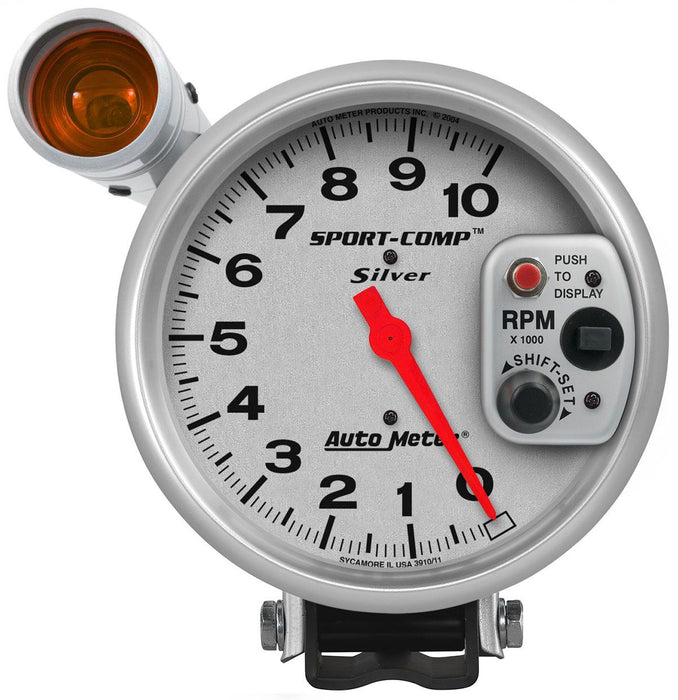 Sport-Comp Silver Shift-Lite Tachometer AU3911