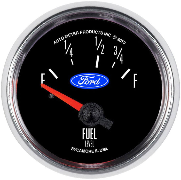 Ford Logo Series 2-1/16" Fuel Level Gauge, Chrome Bezel AU880820