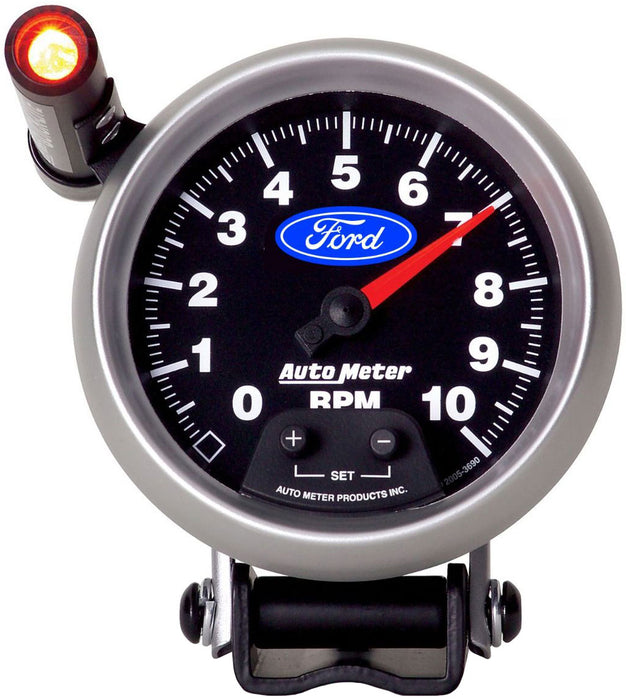 Ford Logo Series 3-3/4" 10,000 RPM Tachometer with Shift-Lite, Chrome Bezel AU88