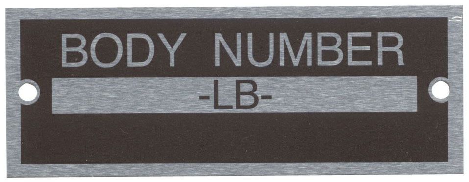 Bob Drake Body Number Plate BD40-14002