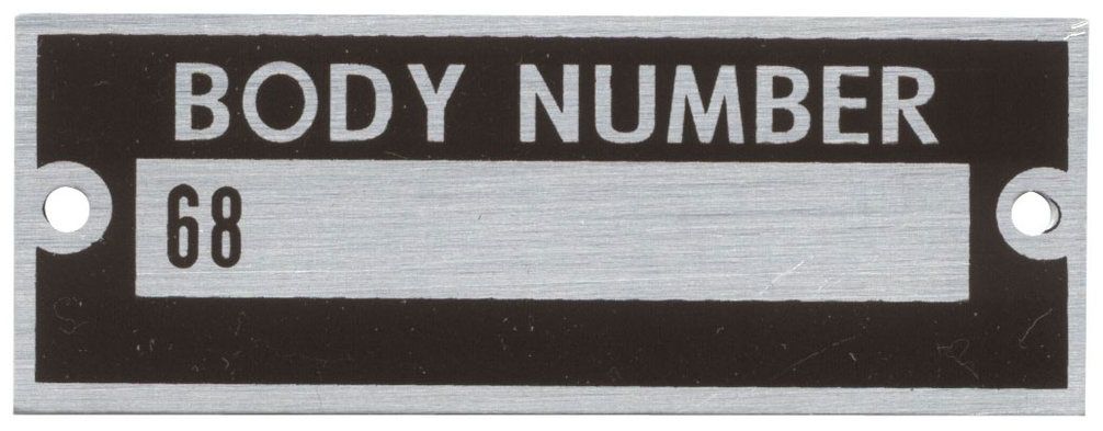 Bob Drake Body Number Plate BD68-14002