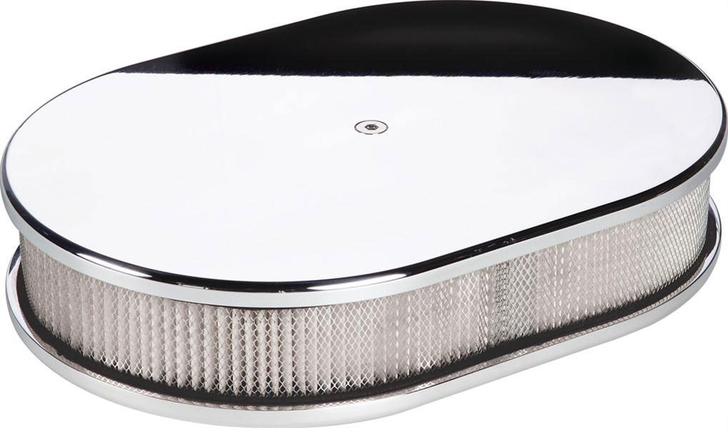 Polished Aluminium Small Oval Air Cleaner Assembly - Plain BS15329