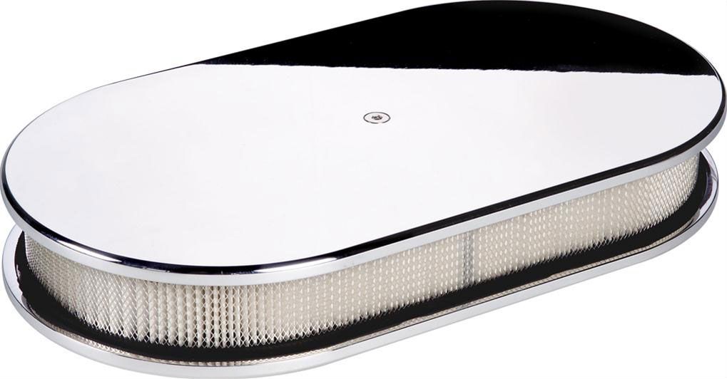 Polished Aluminium Large Oval Air Cleaner Assembly - Plain BS15429