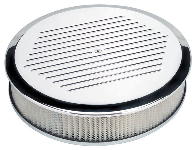 Polished Aluminium Round Air Cleaner Assembly - Ball Milled BS15820