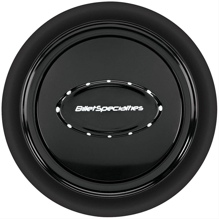 Billet Smooth Horn Button Pro Style with Logo, Black BS32729