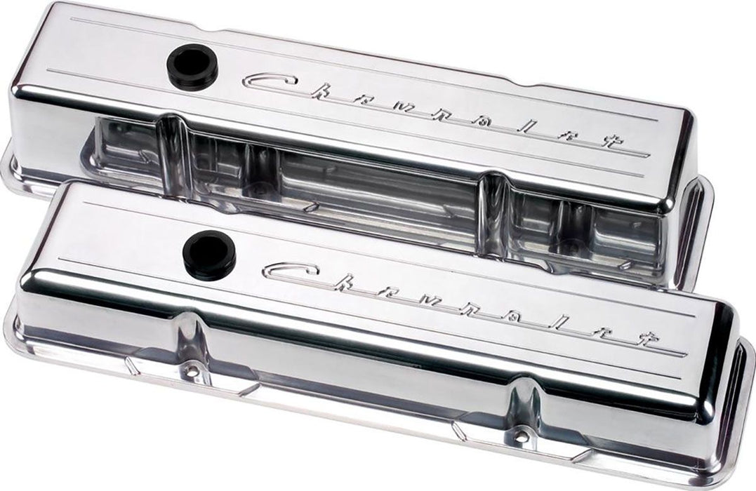 Aluminium Valve Covers With Chevrolet Logo - Polished BS95223