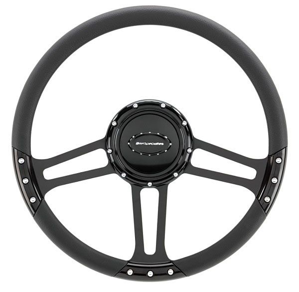 14" Billet "Draft" Black Steering Wheel BSBLK29263DRAFT